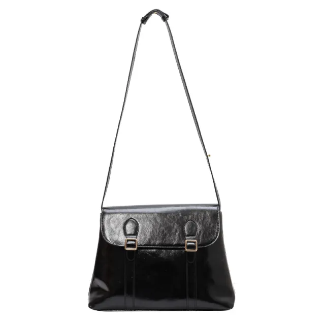 One shoulder Women's Retro Fashion Niche Messenger Bag Black - Shop at LoveMi