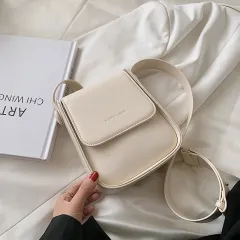 Mobile Phone Soft Side Design Underarm Hand Messenger Bag - White - View 1