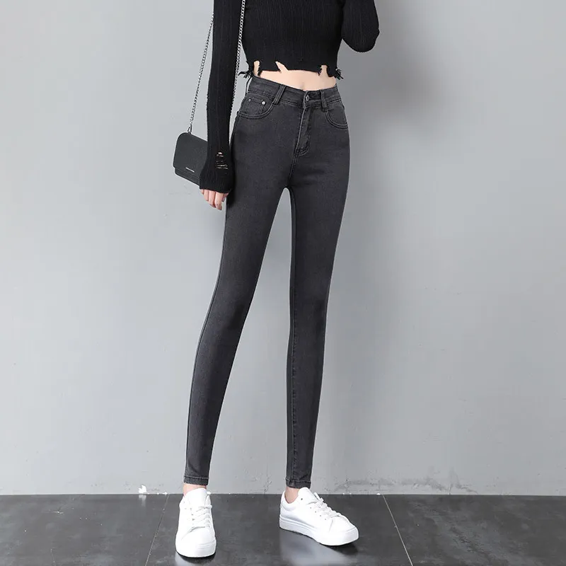 Women High Waist Slim Slimming Stretch Tights - Grey