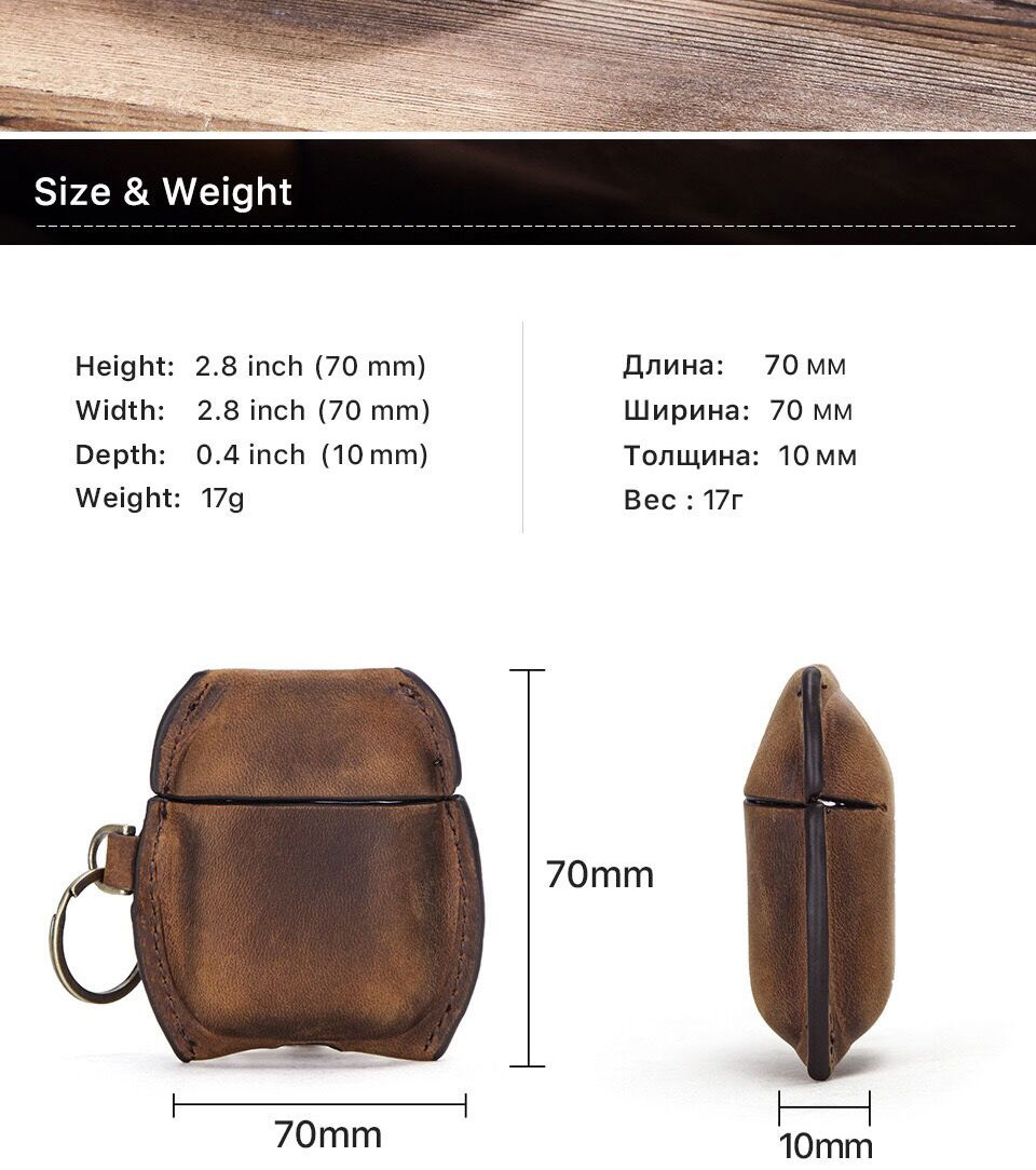 Crazy Horse Leather Case Wireless Bluetooth Headset - Image 4