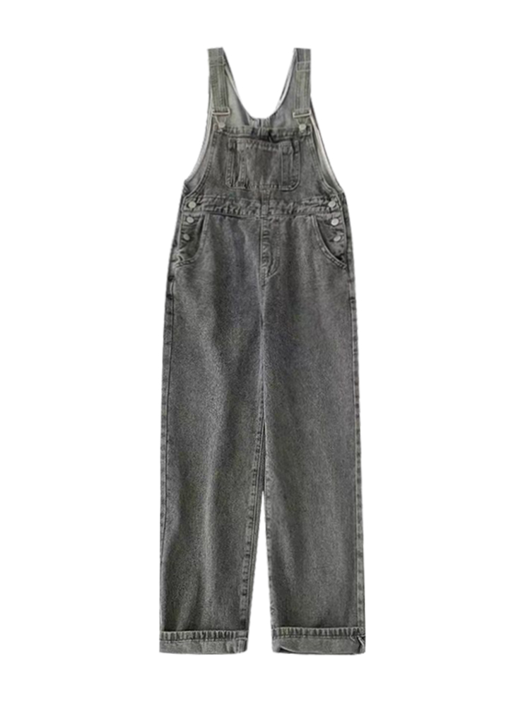 Title 1, Vintage Sweet Black Denim Strap Broek voor dame...