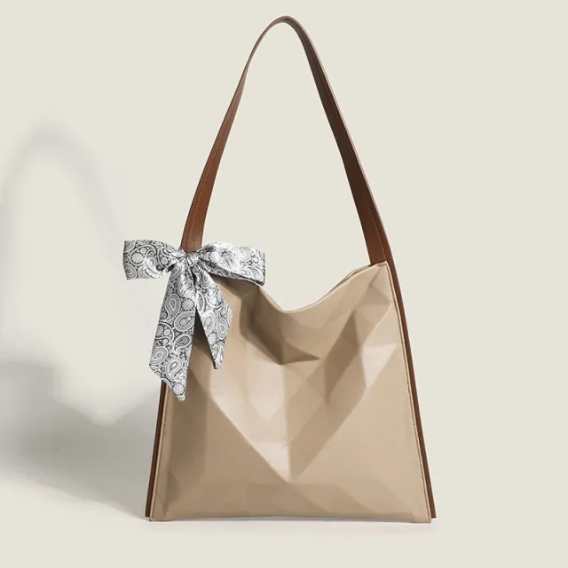 Large capacity Tote Bag Fashion Geometric Rhombus One shoulder Khaki - Shop at LoveMi