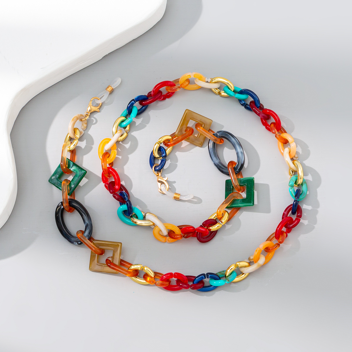 Colorful Mixed Acrylic Neckband And Eyeglass Chain - Image 2