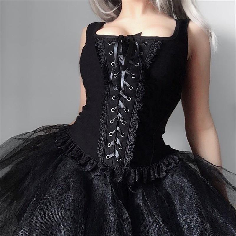 Knit Lace Evening Dress With Vest And Square Neck