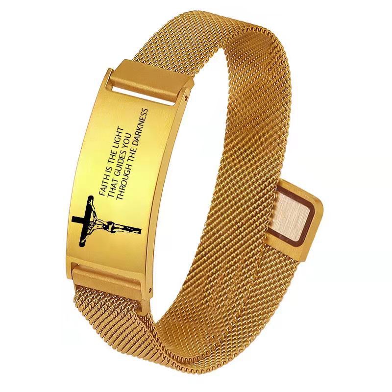 Title 4, Mesh Bracelet Magnet Titanium Steel