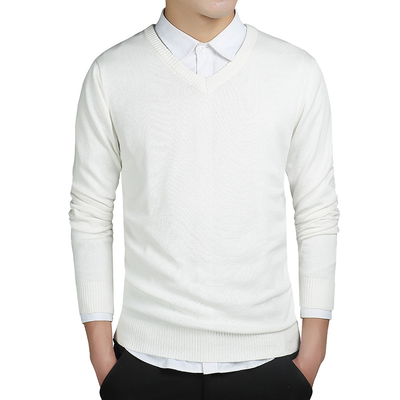 Title 1, V-neck Cotton Sweater Workwear Straight knit Sw...