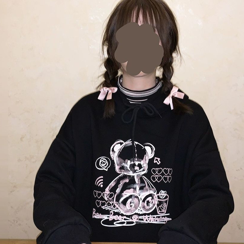 Female Sweet Cool Japanese Cute Graffiti Plush Sweater