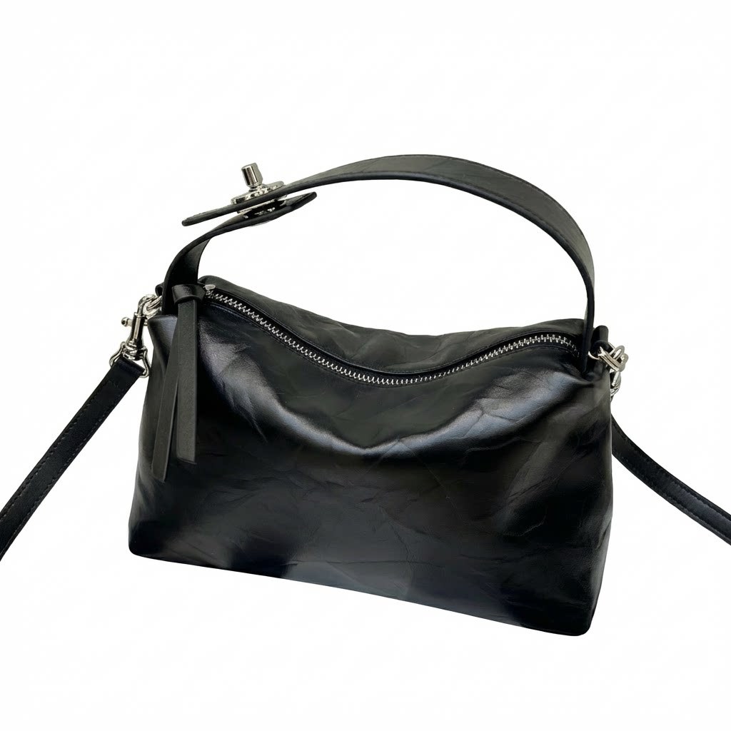 Top-grain Cowhide Hand-grain Tote Bag, High-end Versatile Small-batch Cross-border Genuine Leather Women's Bag 2
