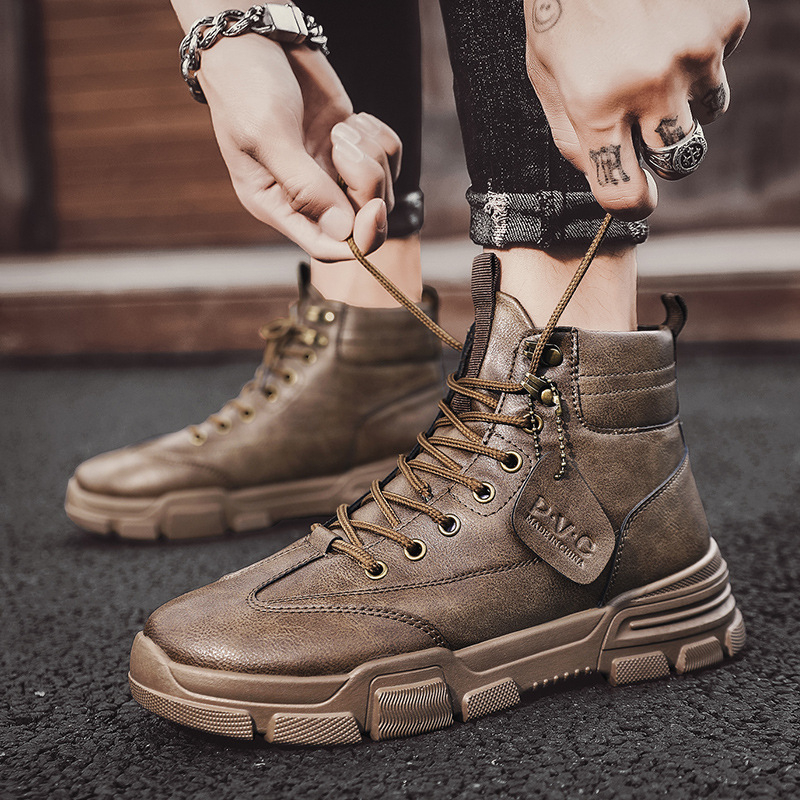 Fashionable Men High Top Tooling Boots