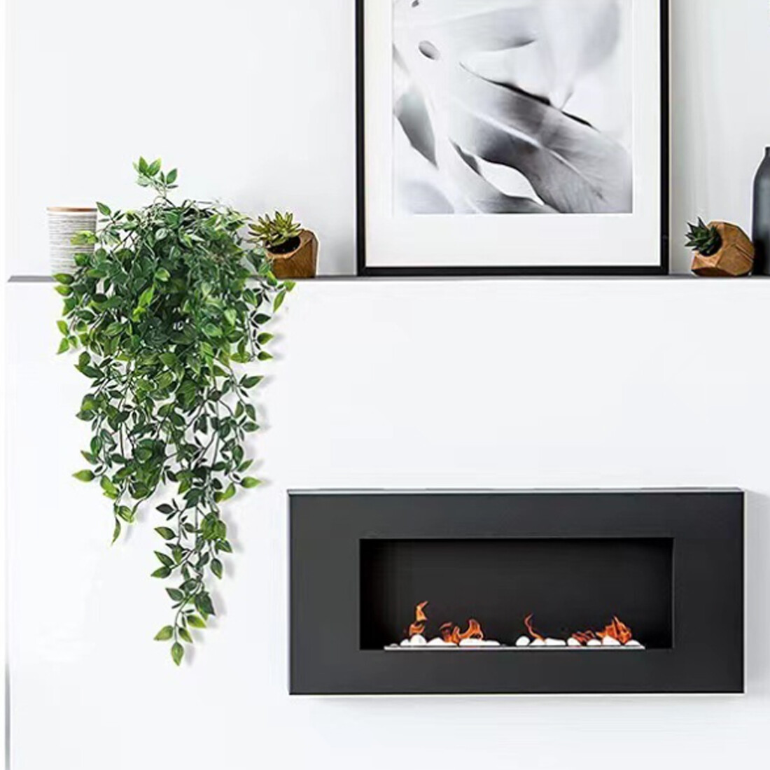 4 Pack Artificial Hanging Plants In Pots Indoor Fake Trailing Home Room — image 12