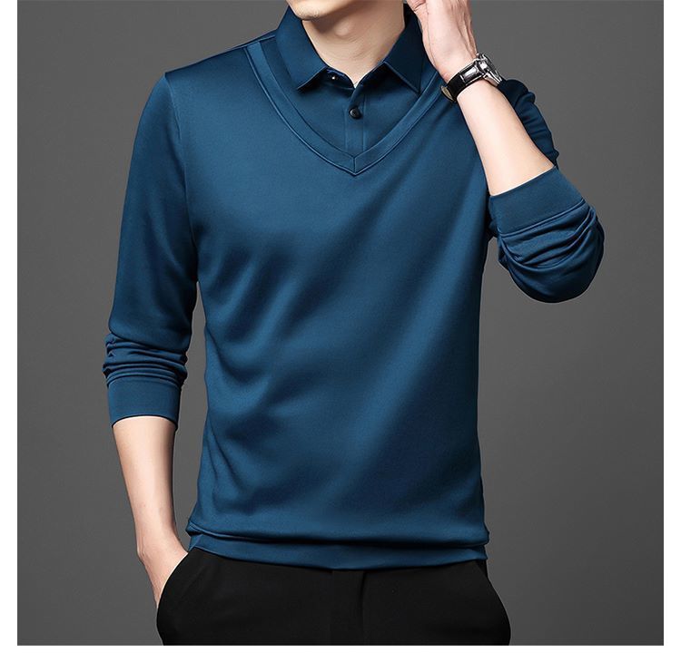 Long - Sleeve False Two Bottom Unlined Upper Garment Thin Turn - 17