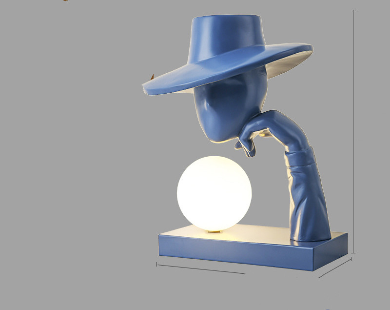 Hat lamp blue warm light