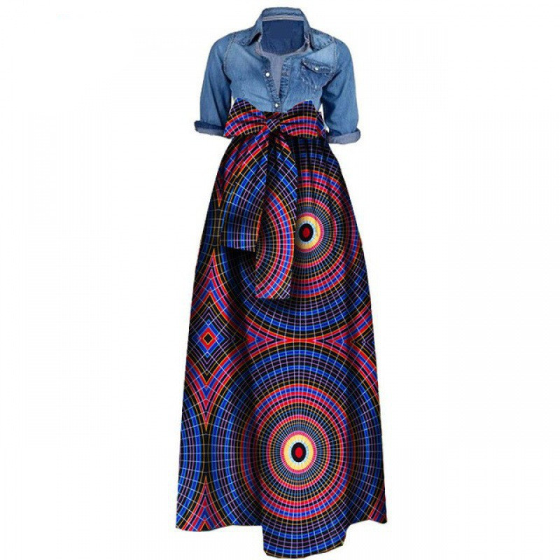 African Women's Skirt 100 Cotton Batik Print Long Skirt