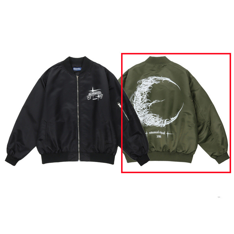 Casual Loose Baseball Top Butterfly Print Bomber Jacket