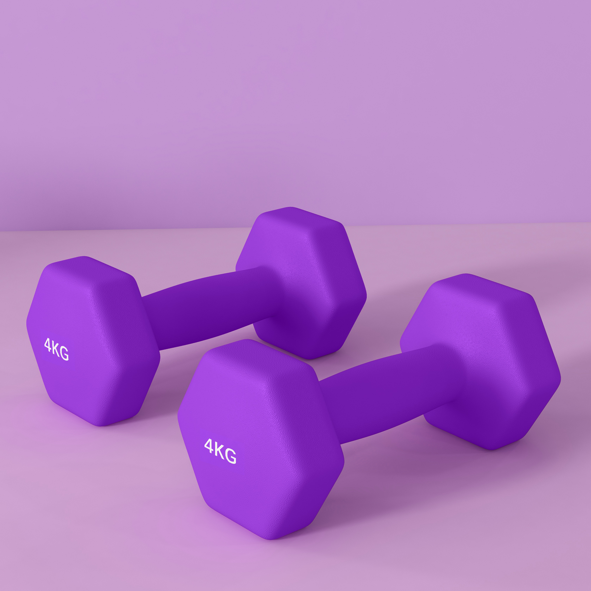 2 X 4kg Hexagonal Dumbbell Set With Anti Slip Grip, Suitable For Home Gym — image 3