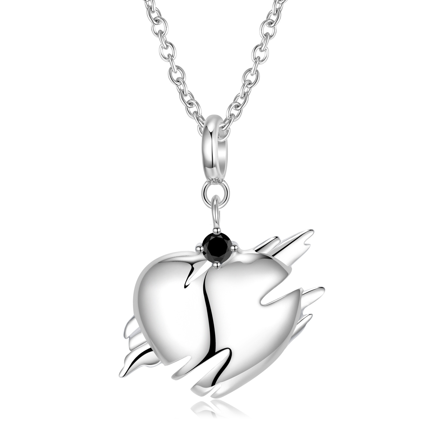 Title 1, Collana con pendente cuore disperso in argento ...