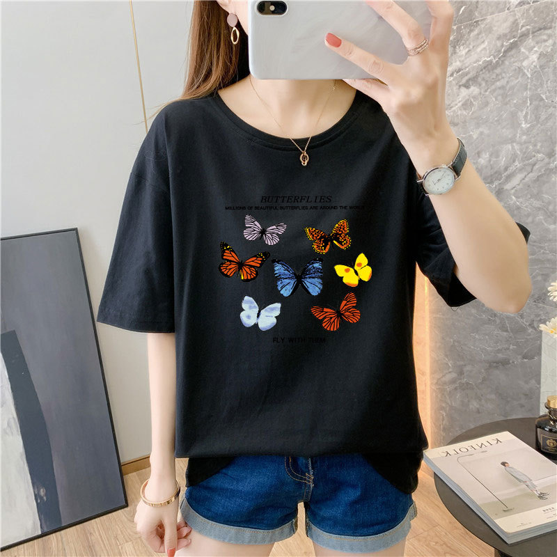 Title 2, Summer Butterfly Loose Large Size Half-sleeved ...