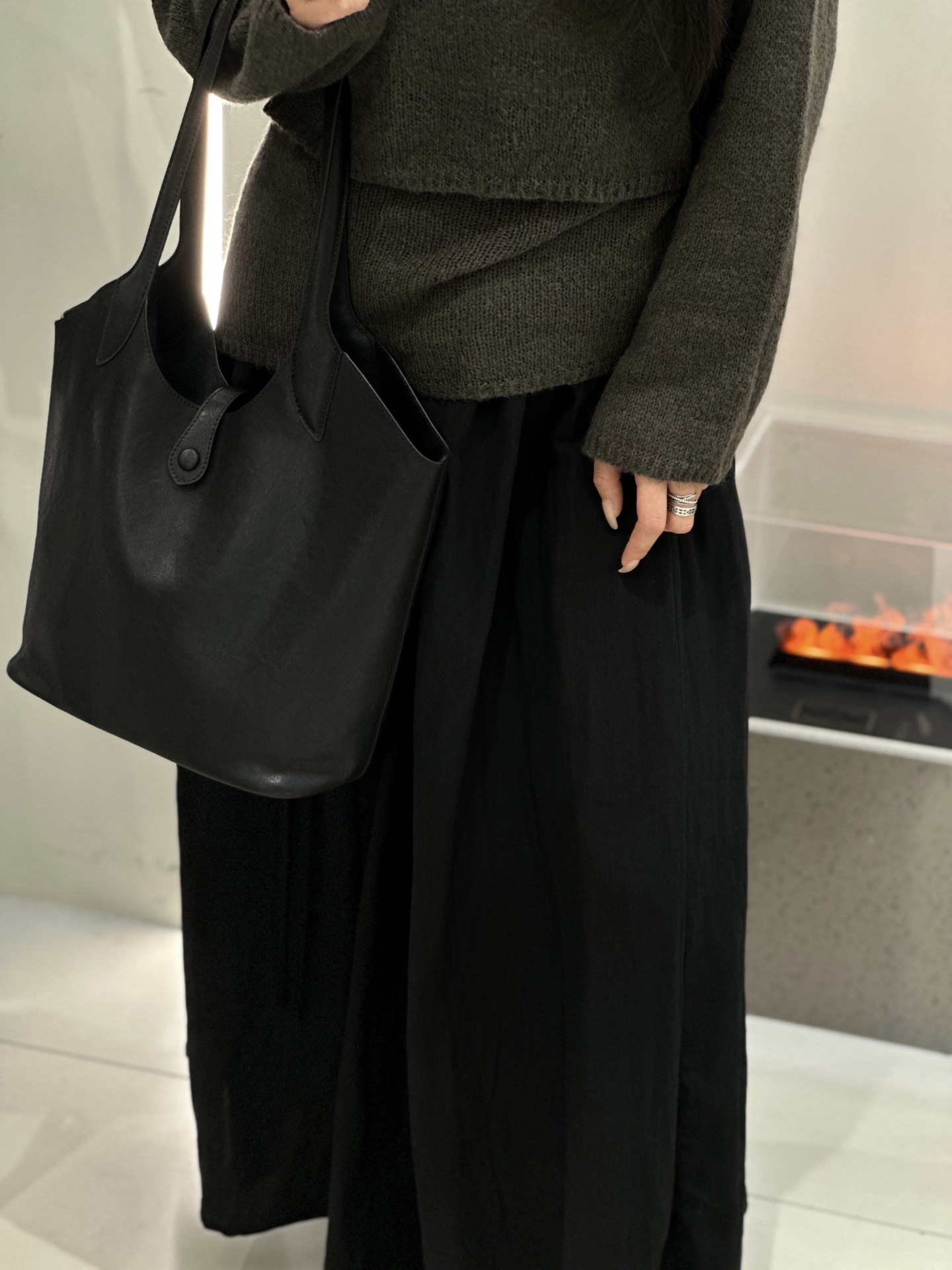 Minimalist High-end Style Basket Bag, New Autumn And Winter Genuine Leather Women's Bag, Roomy Shoulder Bucket Bag For Commuting 2