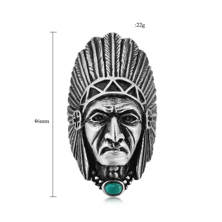 Indian Chief Index Finger Titanium Steel Retro Men