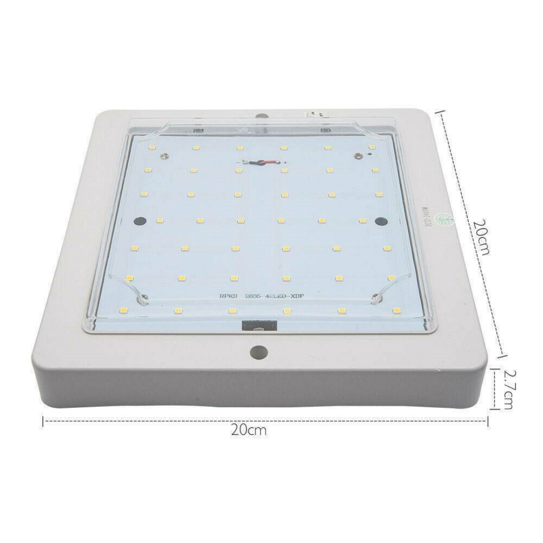 12V-9W LED Interior Roof Light For Caravan Motorhome Camper Van Boat 6000K White — image 7