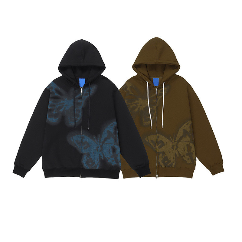 Men's And Women's Fashion Casual Butterfly Print Cardigan Jacket