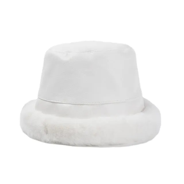 Hat Women New Faux Fur Plush Trim White - Shop at LoveMi