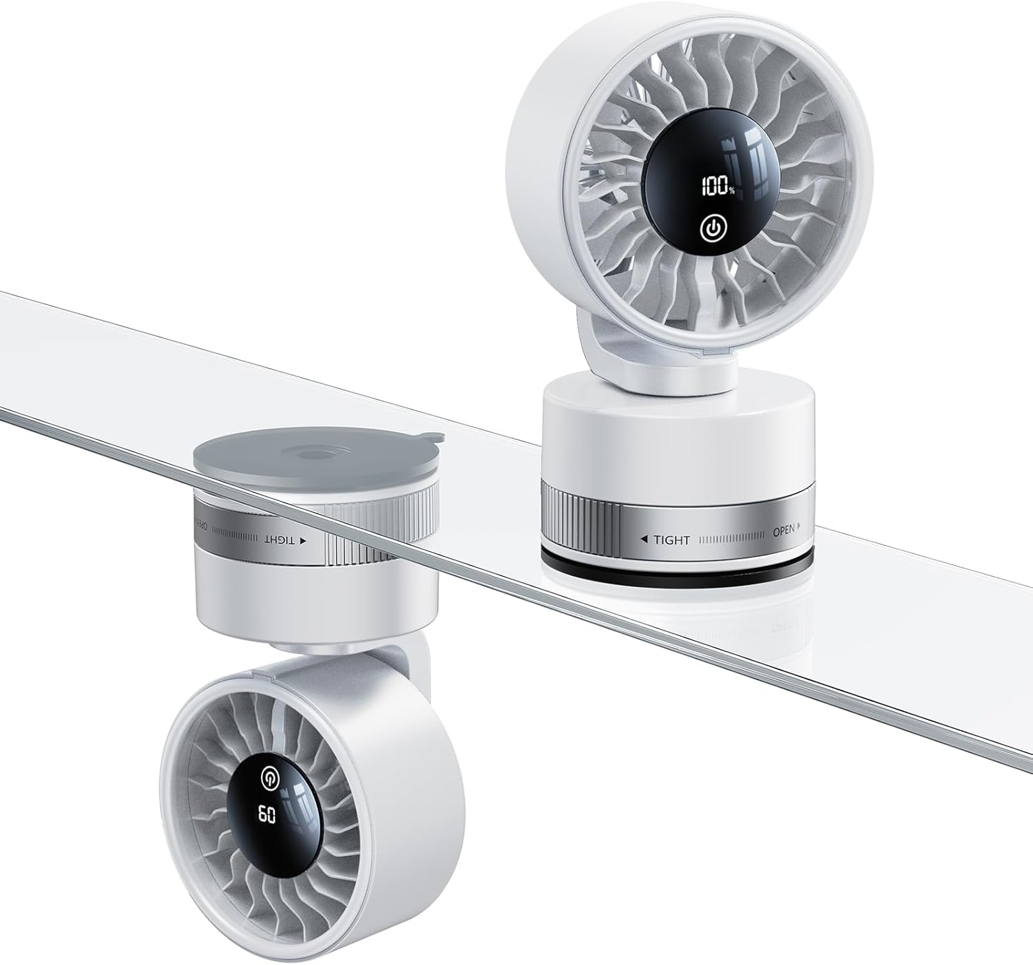 4000 MAh High Capacity Suction Cup Fan With Ultra Strong Suction, Can Be Used As A Bathroom Fan Or Car Fan,Features Five Adjustable Speed Settings And An LED Digital Display thumbnail 6