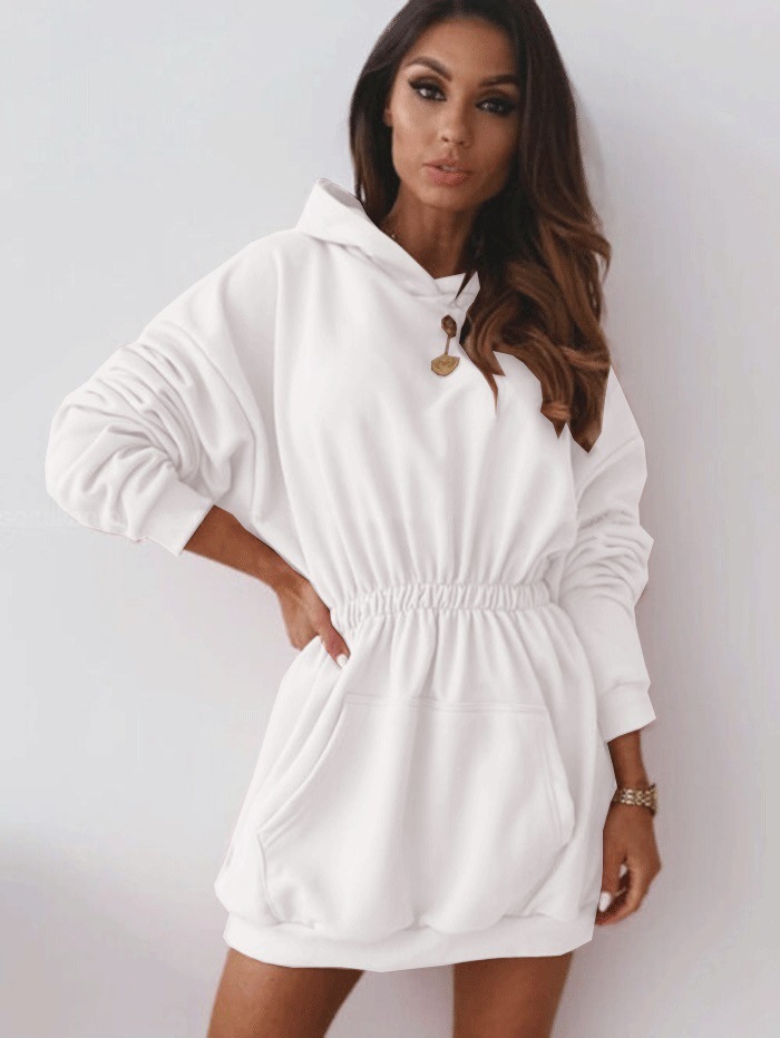 Title 6, Hooded loose mid-length sweater dress