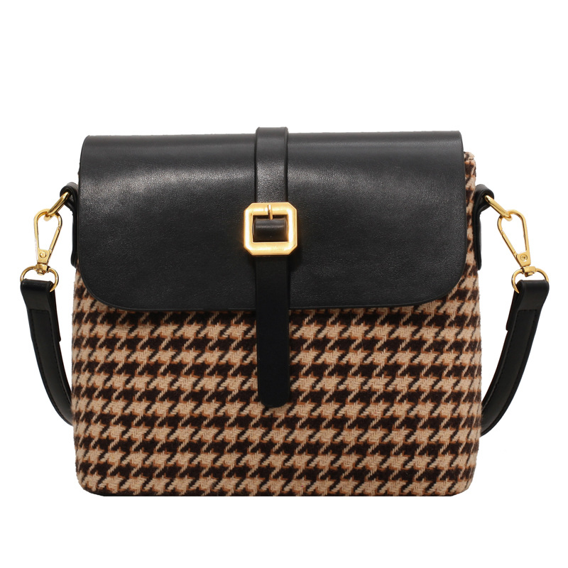 Houndstooth Personality Daily Commuter Female Bag Black - Shop at LoveMi