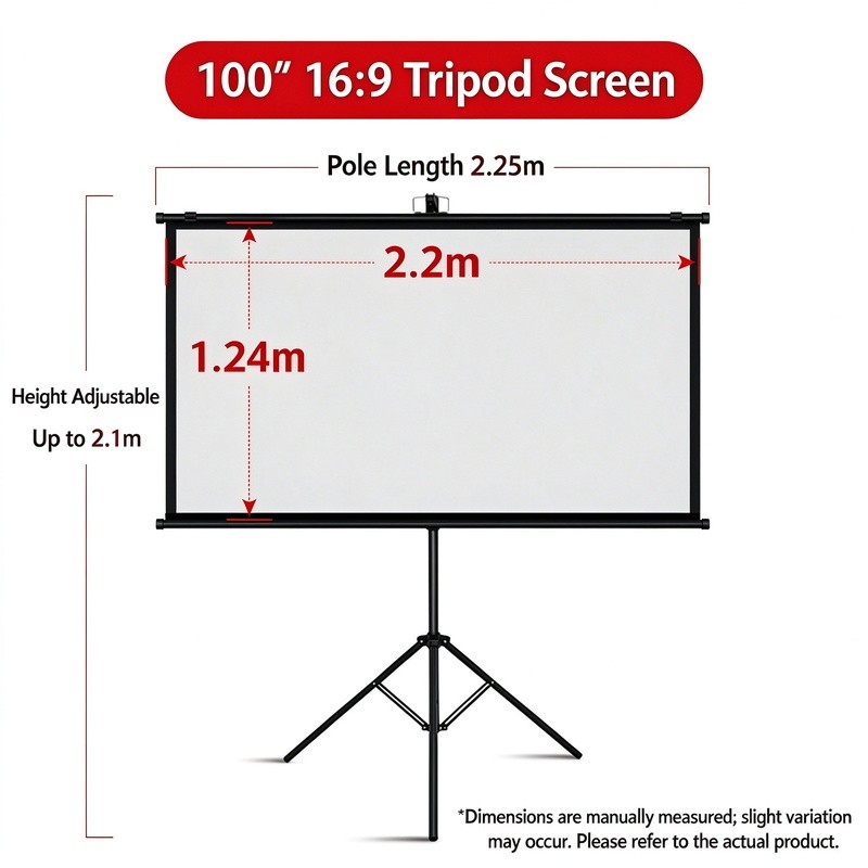 Tripod Projector Screen With Stand 1 00 Inch 4K HD 16 9 Home Cinema Portable — image 7