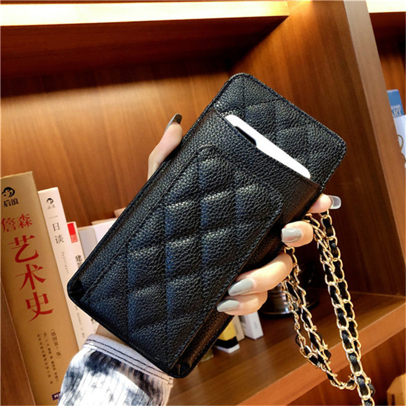 Xiaoxiangfeng Lingge Chain Card Crossbody All match Card Holder Black - Shop at LoveMi