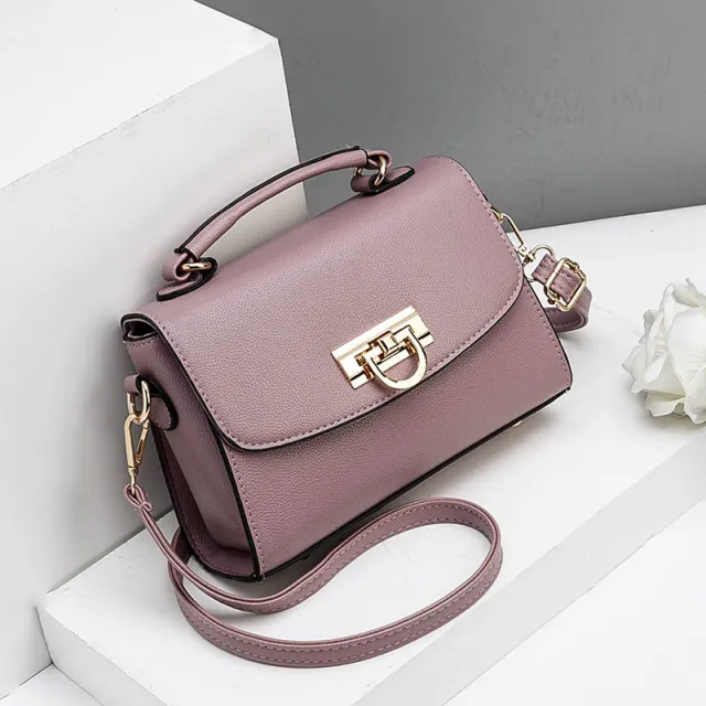 Single Shoulder Messenger Bag Simple Ladies Portable Small Square Bag Pink - Shop at LoveMi