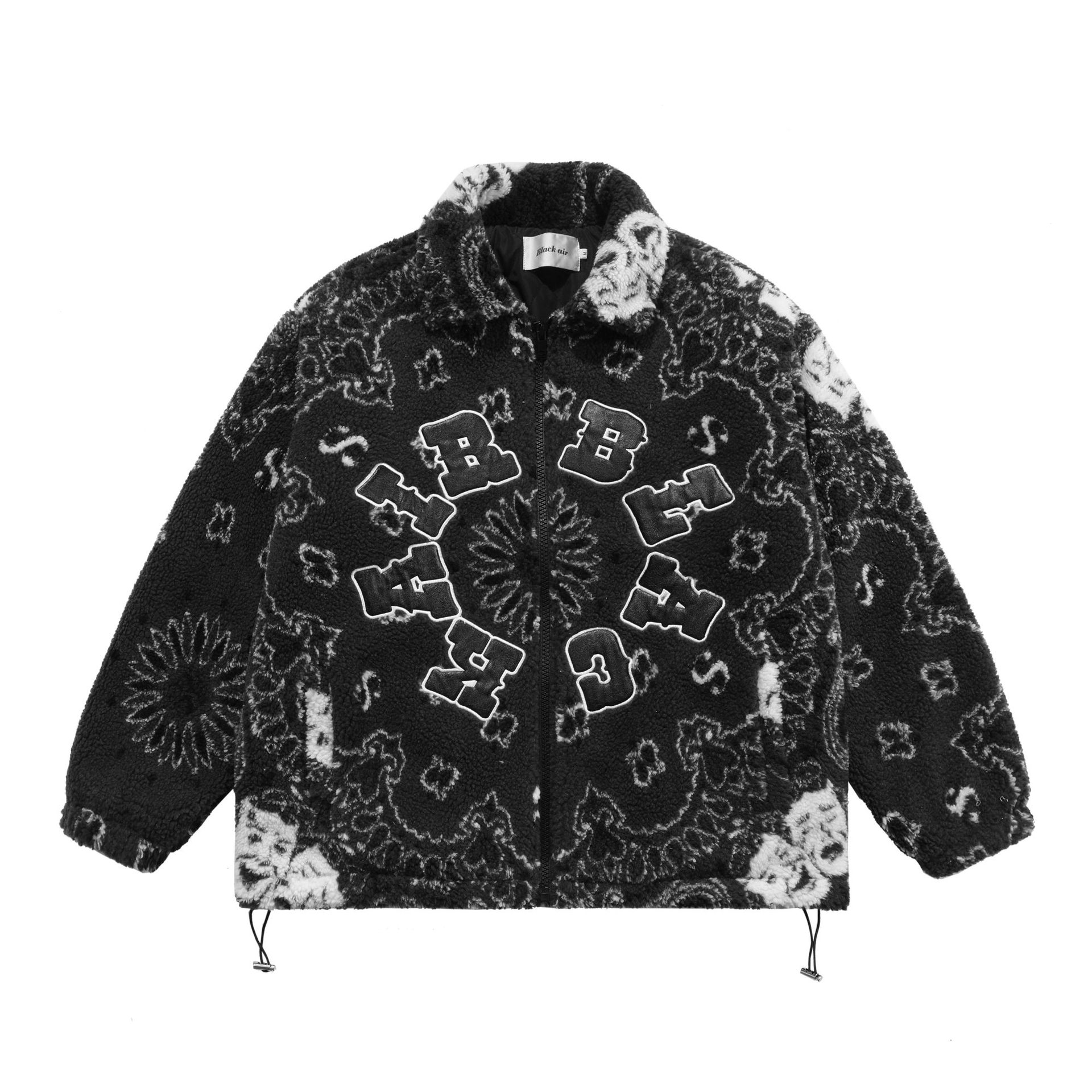 American Retro West Coast Cashew Flower Coat Lamb Velvet Thickened