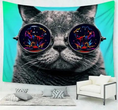 Cute Cat Tapestry Living Room House Decoration Wall Hanging