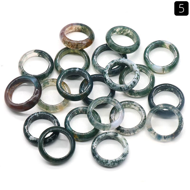 Title 8, Natural Crystal Agate Stone Running Ring