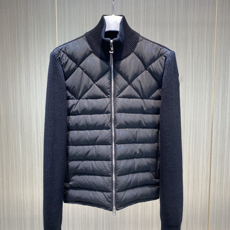 Men's And Women's Knitted Stitching Down Jacket Stand Collar Lightweight Fashion Casual Long Sleeve