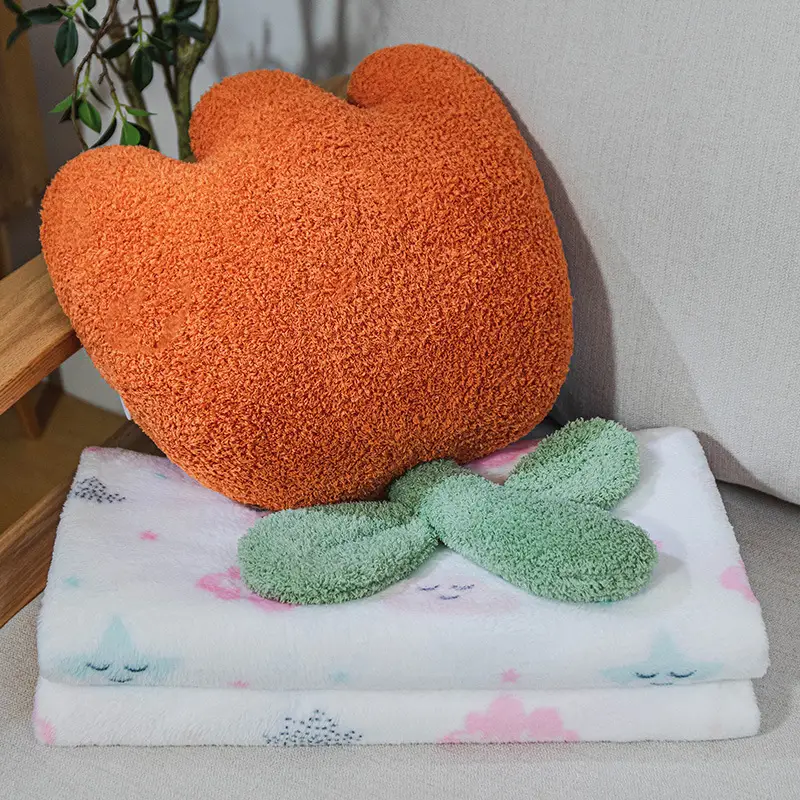 New Ins Tulip Flower Pillow Quilt