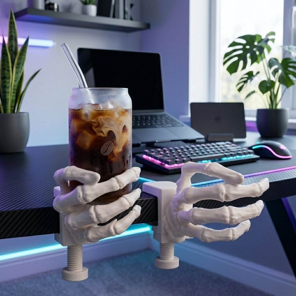 Skeleton Hand Clamp Cup Holder