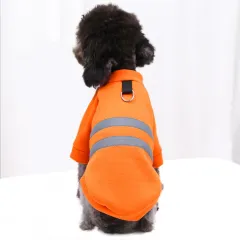 Tractionable Reflective Sweater Night Walking Dog Cat Pet Clothes - Orange - View 1