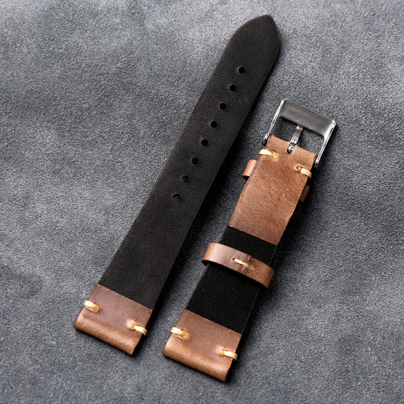 Leather Strap 22MM Original Color Retro Ultra-thin