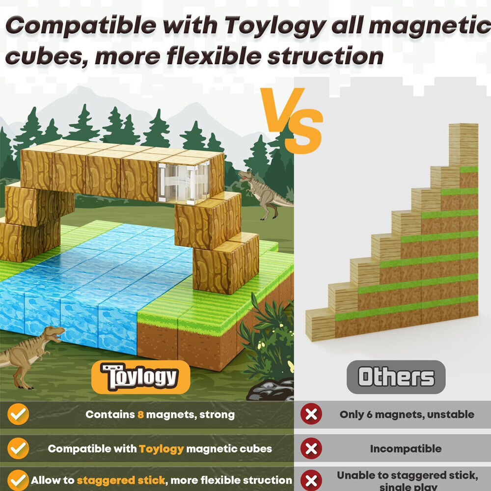 1 0 0Pcs&Set Minecraft Magnetic Building Blocks Children Kids Educational Toy Gifts
