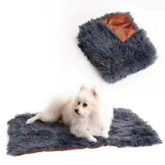 Grey Pet Cushion Plush Warm Dog Blanket Four Seasons Available Cat Blanket Dog Dual Purpose Pet Cushion Sofa - Dark Gray - View 1