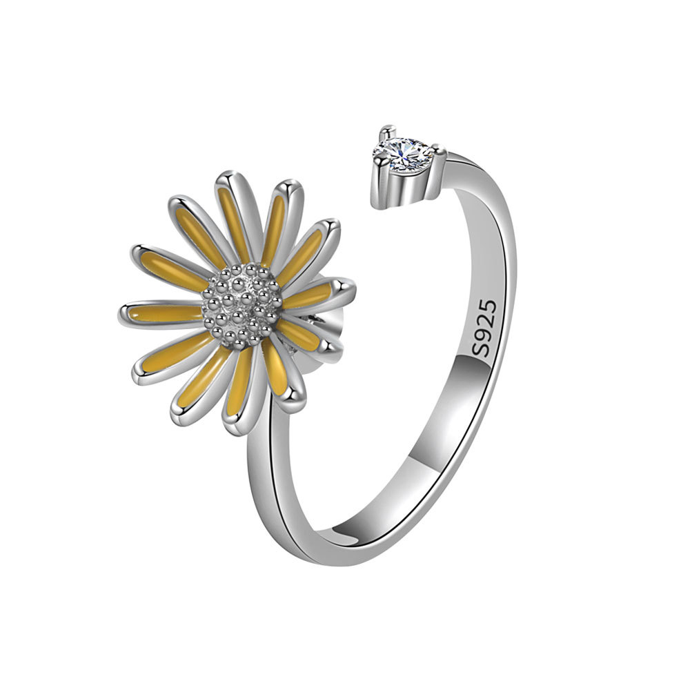 Title 4, Fashion Adjustable Chrysanthemum Rotary Ring fo...