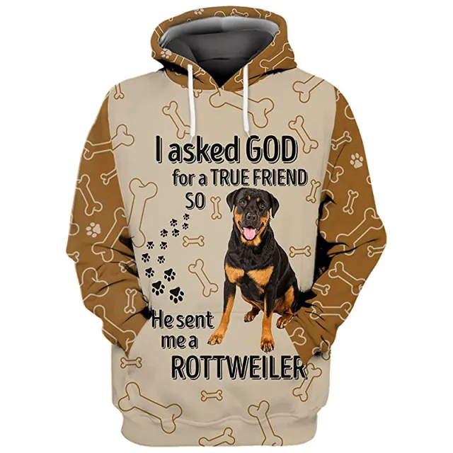 Europe And America Cat Dog And Cow Men's Casual 3d Digital Sweater Wyy10151403 L - Shop at LoveMi
