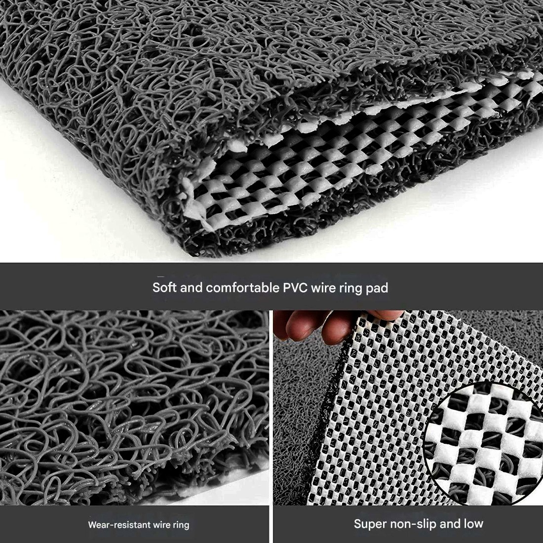 Loofah Shower Mat For Inside Non-Slip Anti Mould PVC Bath Quick Dry — image 7