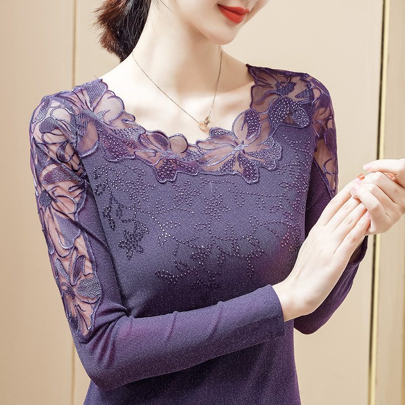 Title 7, Western Style Diamond Long-sleeved Ladies Blouse