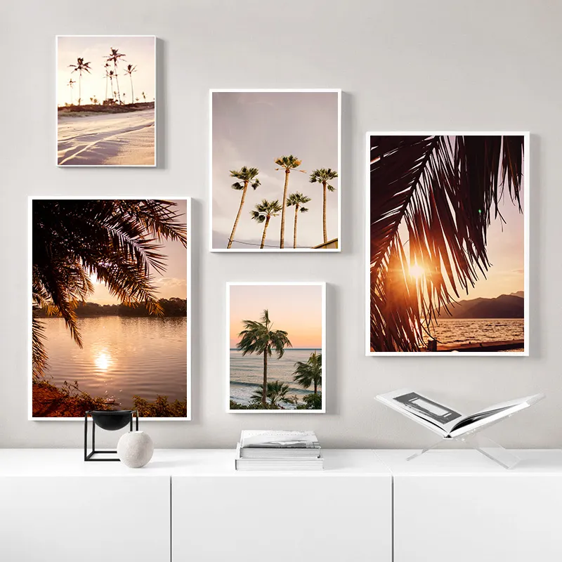 Coastal Sunrise Nature Landscape Wall Poster Canvas