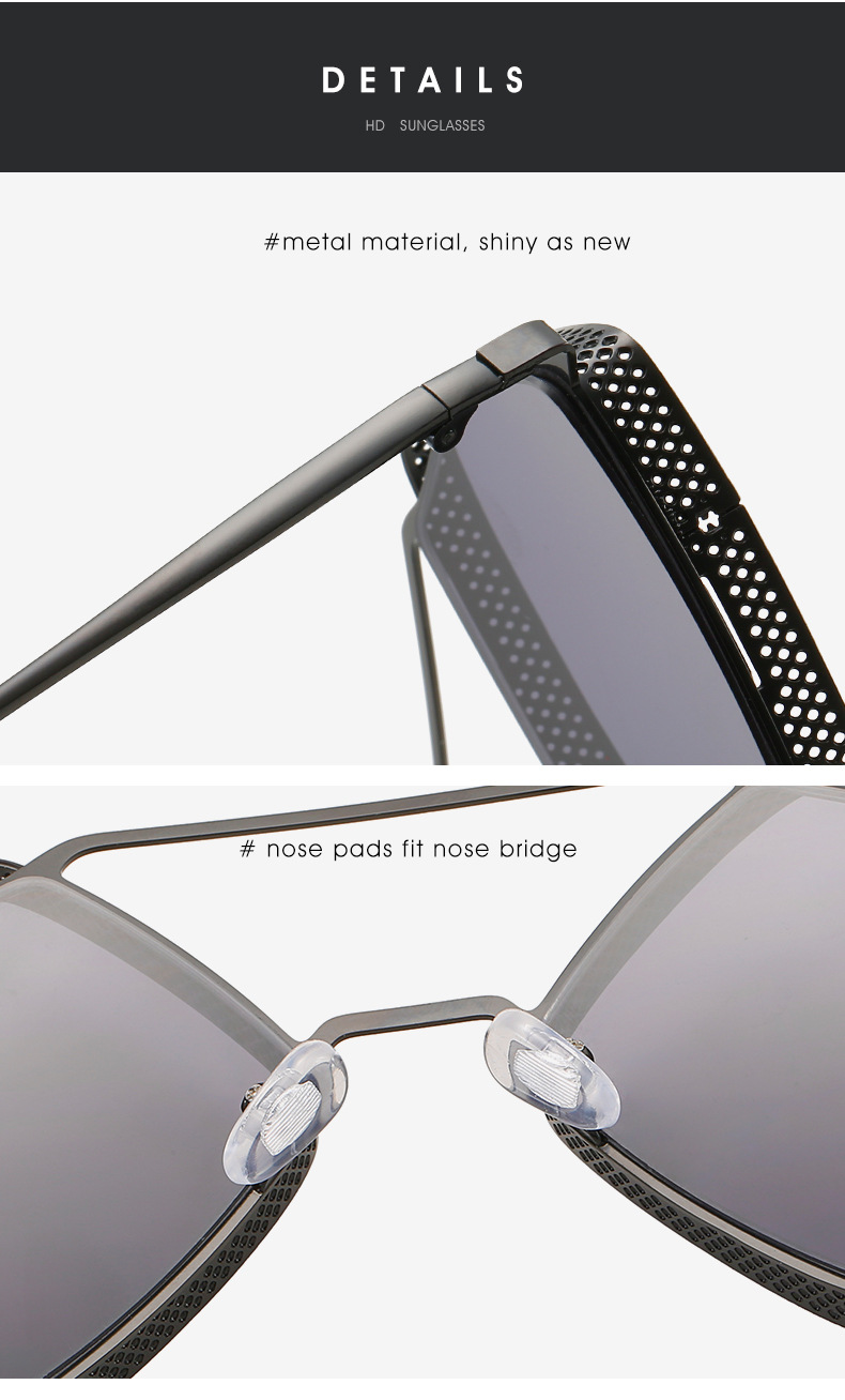 Title 3, Fashion Metal Rhombus Double Beam Sunglasses