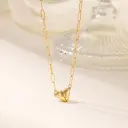Magnetic Heart Matching Necklace For Couples, 18K Gold Rose Gold Plated Stainless Steel Paperclip Chain, Relationship Friendship Gift view 7