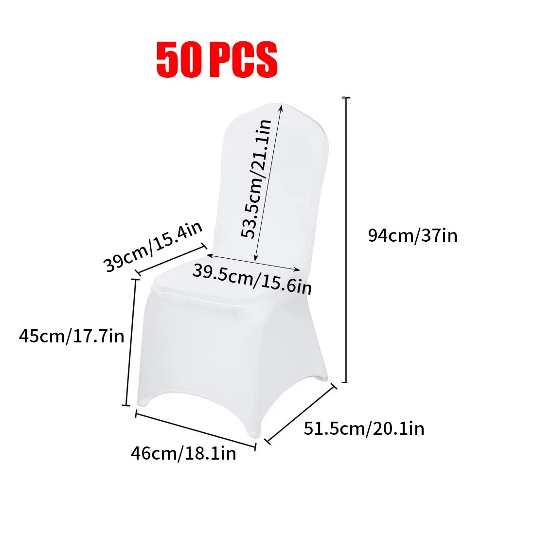 50PCS Stretch Spandex White Folding Chair Covers Gorgeous Formal Chairs — image 4
